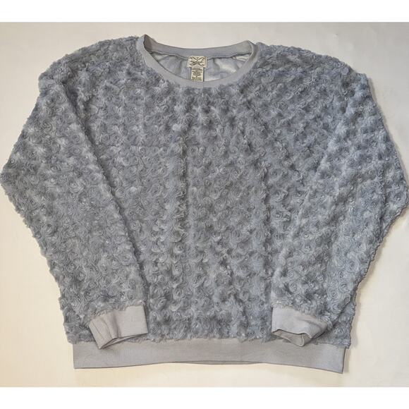 eyelash couture Tops - Eyelash Couture Gray Soft Fluff Sweatshirt Woman's Junior's Size XL